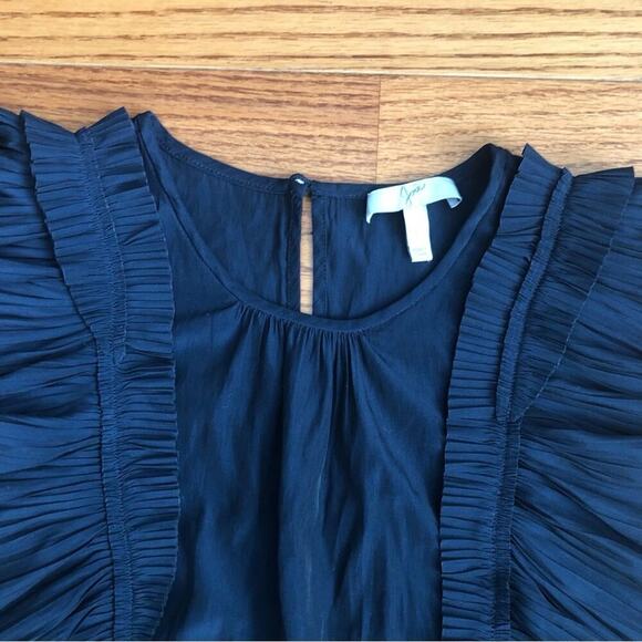 Joie Cruzita Pleated-ruffle Sleeveless Blouse In Midnight Blue Women’s Size S - Picture 3 of 8